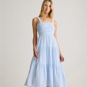 Quince Blue and White Striped Casual dress.